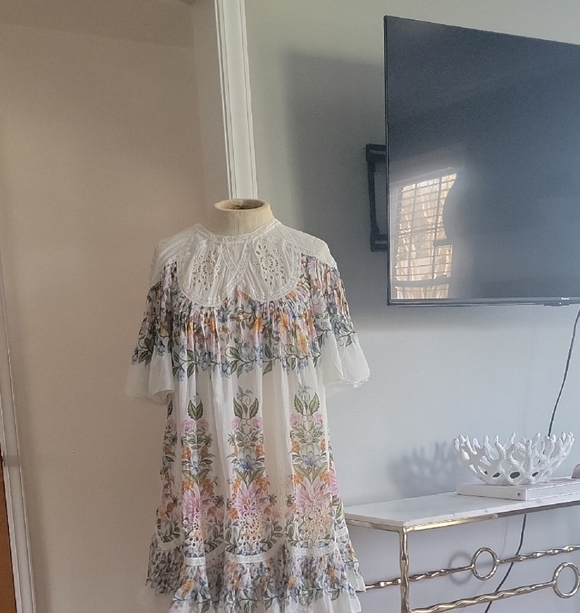 FARM Rio Dresses & Skirts - FARM Rio White Floral Mini Dress with Pink, Yellow & Green Accents